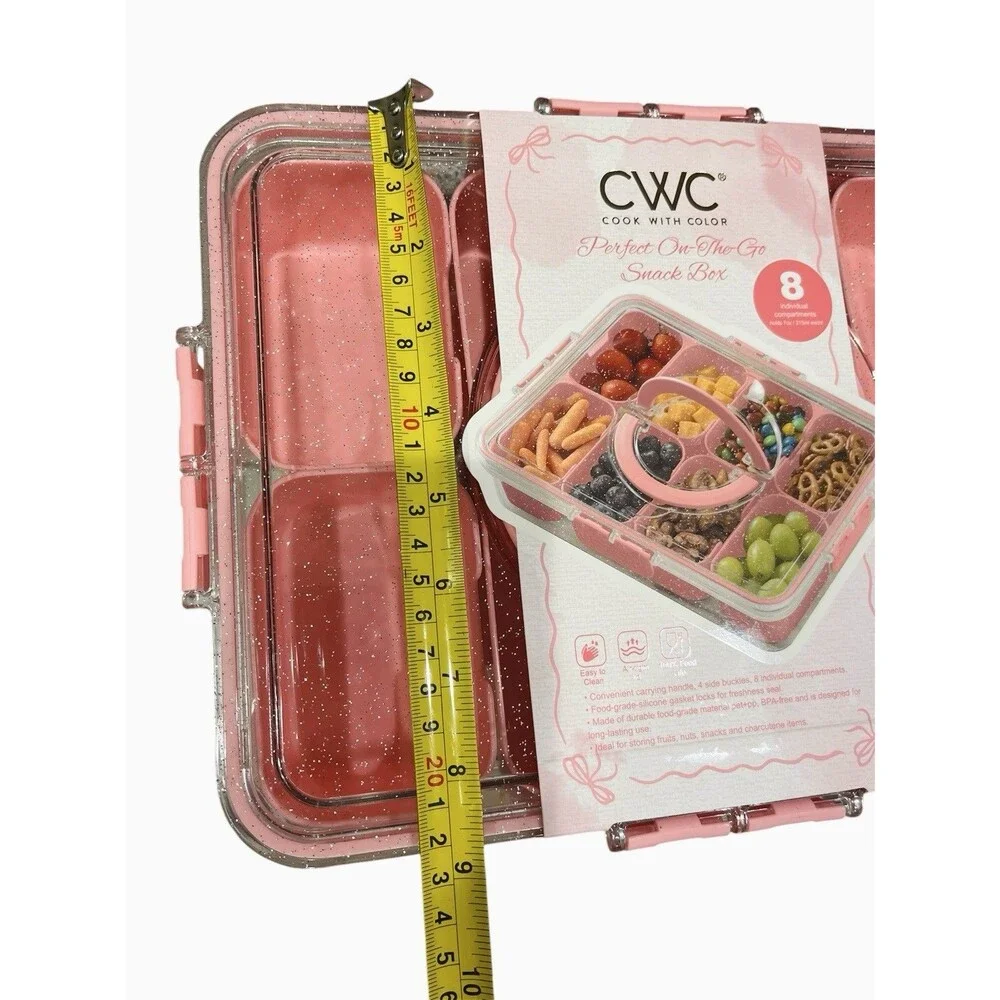 Cook With Color Perfect On The Go Snack Box 8 Containers Pink Sparkles Lunch Box